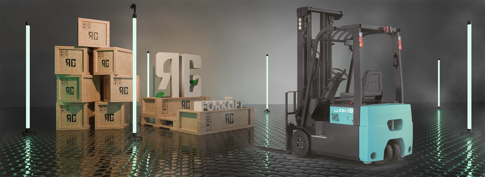 CPD15TVL 1,5 ton Li-ion elektrikli forklift — 5 metreye kadar kaldırma yüksekliği, 80V/150Ah akü gücü ve dar koridorlara uygun kompakt tasarımıyla RG Forklift’in depo içi lojistik çözümlerini güçlendiriyor.