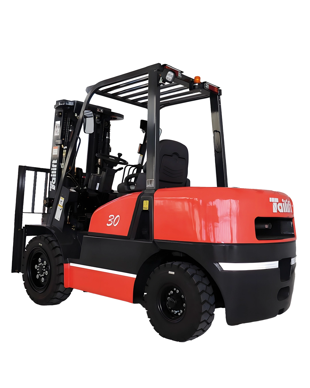 Tailift FD35 3.5 ton dizel forklift, sanayi sahasında paletli yük taşırken yandan görünüm — RG Forklift satış ve servis desteğiyle.